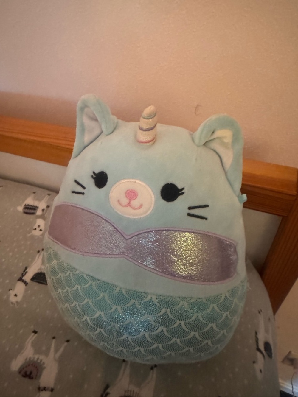 Squishmallows Mermaid Unicorn Cat Plush with Purple Accents